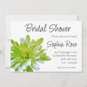 Elegante hellgrüne Blume mit Blumen Einladung