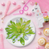 Elegante hellgrüne Blume mit Blumen Pappteller (Party)