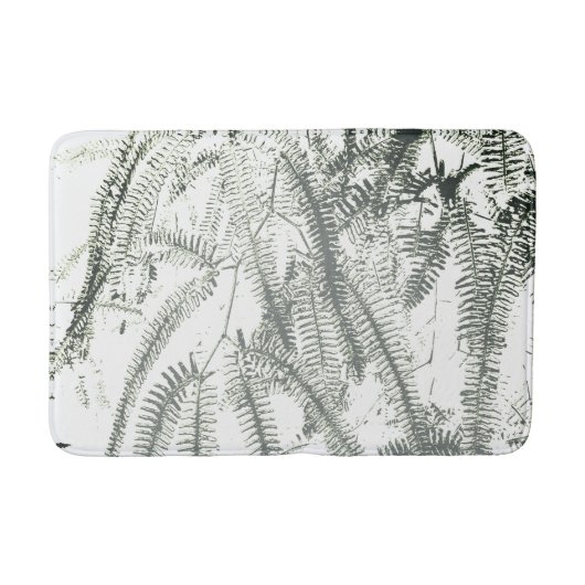 Elegante, hellgrüne Farn-Muster Badematte (Vorderseite)