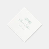 Elegante, hellgrüne Hand gezeichnete Bow-Hochzeit Serviette (Ecke)