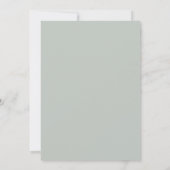 Elegante Hellgrüne Hochzeit Einladung (Rückseite)