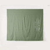 Elegante hellgrüne Hochzeits-Fotobooth-Kulisse Wandteppich (Vorderseite (Horizontal))