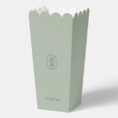 Elegante Hellgrüne Monogramm-Popcorn-Geschenkbox Geschenkschachtel (Rückseite)