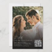 Elegante Hellgrüne QR-Code-Rsvp-Foto-Hochzeit Einladung (Rückseite)