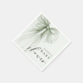 Elegante hellgrüne Schleife Baby Shower Serviette (Ecke)