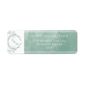 Elegante, hellgrüne Wasserfarbenmonogramm-Hochzeit (Vorne)