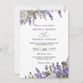 Elegante Helllila Lavendel QR-Code Hochzeit Einladung (Vorderseite)