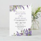 Elegante Helllila Lavendel QR-Code Hochzeit Einladung (Stehend Vorderseite)