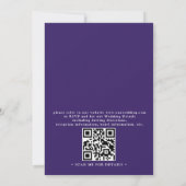 Elegante Helllila Lavendel QR-Code Hochzeit Einladung (Rückseite)