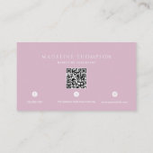 Elegante Helllila Minimalist QR-Code Visitenkarte (Rückseite)