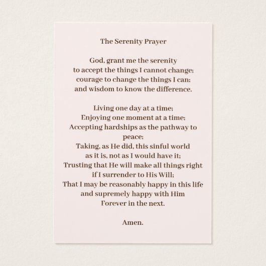 Elegante hellrosa Beerdigungskarte (Rückseite)