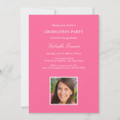 Elegante, hellrosa, benutzerdefinierte Foto-Gradui Einladung (Rückseite)