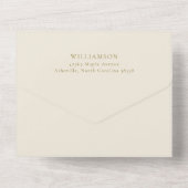 Elegante, hellrosa Blume All In One Einladung (Rückseite)