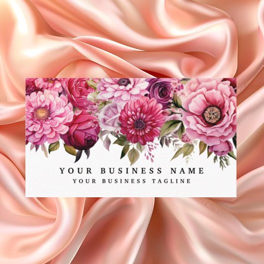 Elegante, hellrosa Blume Business Cards Visitenkarte