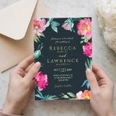 Elegante hellrosa Blume Einladung zur Hochzeit