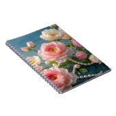 Elegante hellrosa Blume mit Perlen Notizblock (Rechte Seite)