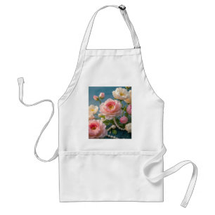 Elegante hellrosa Blume mit Perlen Schürze