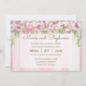 Elegante, hellrosa, florale Hochzeit Einladung (Rückseite)
