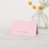 Elegante, hellrosa, florale Hochzeitsfeier Tischnu Platzkarte (Rückseite)