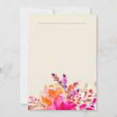 Elegante, hellrosa, florale Hochzeitskarte Einladung (Rückseite)