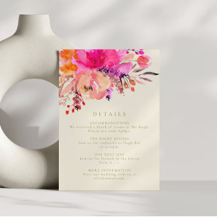Elegante, hellrosa, florale Hochzeitskarte Einladung