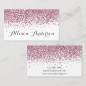 Elegante hellrosa Glitzer-Geschäfts-Karten Visitenkarte (Vorne/Hinten)