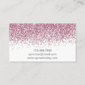 Elegante hellrosa Glitzer-Geschäfts-Karten Visitenkarte (Rückseite)