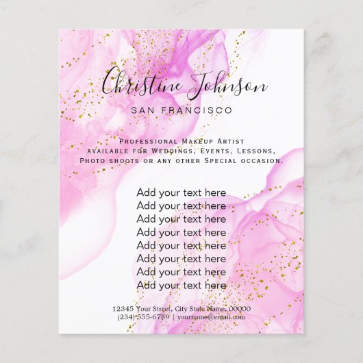 elegante, hellrosa Imitate Glitzer Flyer (Vorne)