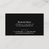 Elegante, hellrosa und schwarze vertikale Streifen Visitenkarte (Rückseite)