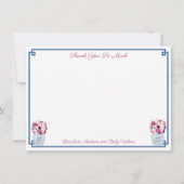 Elegante Herbst-Blume Orchideen Rose Brautparty Dankeskarte (Vorderseite)