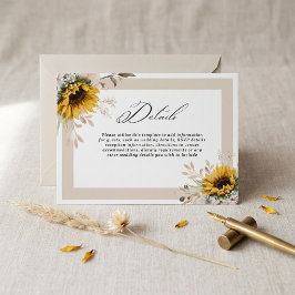 Elegante Herbst-Blumen-Hochzeitsdetails Begleitkarte