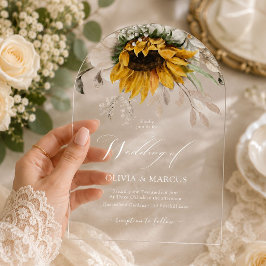 Elegante Herbst-Blumen-Hochzeitseinladung im rusti Acryleinladungen