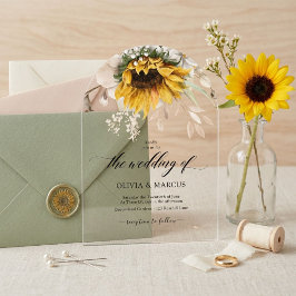 Elegante Herbst-Blumen-Hochzeitseinladung im rusti Acryleinladungen
