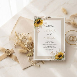 Elegante Herbst-Blumen-Hochzeitseinladung im rusti Einladung