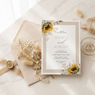 Elegante Herbst-Blumen-Hochzeitseinladung im rusti Einladung