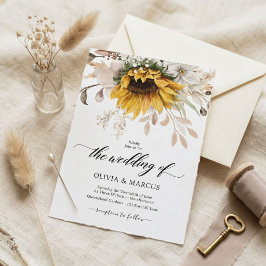 Elegante Herbst-Blumen-Hochzeitseinladung im rusti Einladung
