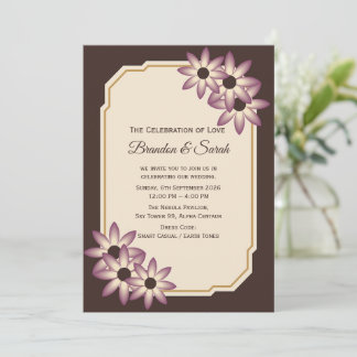 Elegante Herbst-Blumen-Hochzeitseinladungsvorlage Einladung