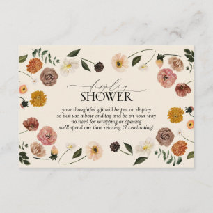 Elegante Herbst-Blumen-Schauerdusche Begleitkarte