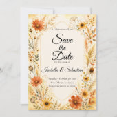 Elegante Herbst-Blumenhochzeit Save The Date (Vorderseite)