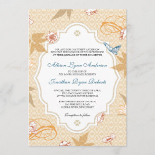 Elegante Herbst-Boho-Hochzeitseinladung Einladung