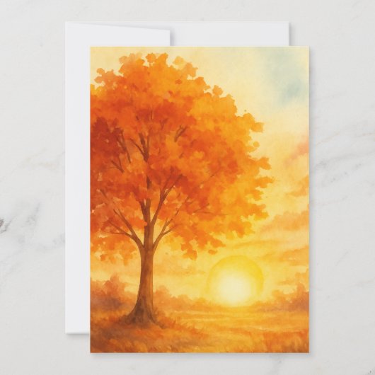 Elegante Herbst Brunch Einladung Creme & Orange (Rückseite)