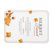 Elegante Herbst Brunch Einladung Creme & Orange Magnet (Horizontal)