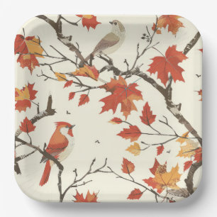 Elegante Herbst-Chinoiserie-Papierplatte Pappteller