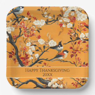 Elegante Herbst-Chinoiserie-Papierplatte Pappteller