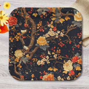 Elegante Herbst-Chinoiserie-Papierplatte Pappteller