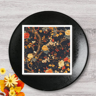 Elegante Herbst-Chinoiserie-Papierteller Serviette