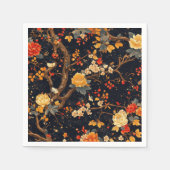 Elegante Herbst-Chinoiserie-Papierteller Serviette (Vorderseite)