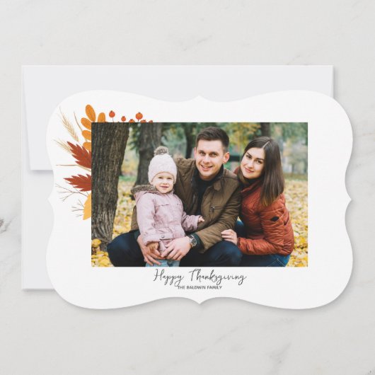 Elegante Herbst & Erntedank Fotokarte Einladung (Rückseite)