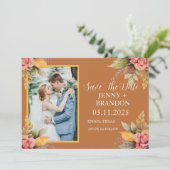 Elegante Herbst Foto: Save The Date (Stehend Vorderseite)