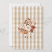 Elegante Herbst-Gingham-Hochzeit Einladung (Rückseite)